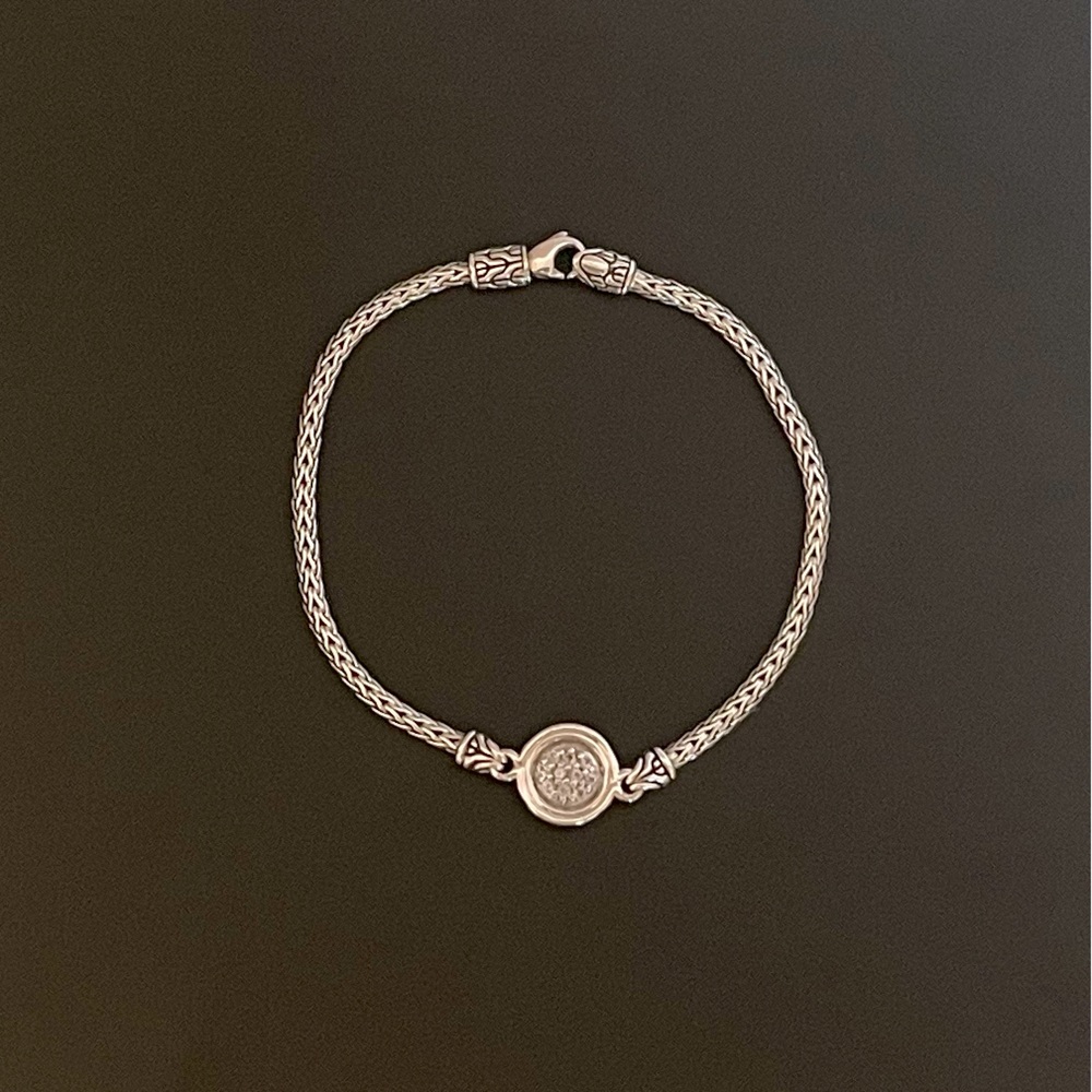 💎🩶John Hardy Silver Bracelet with Diamonds